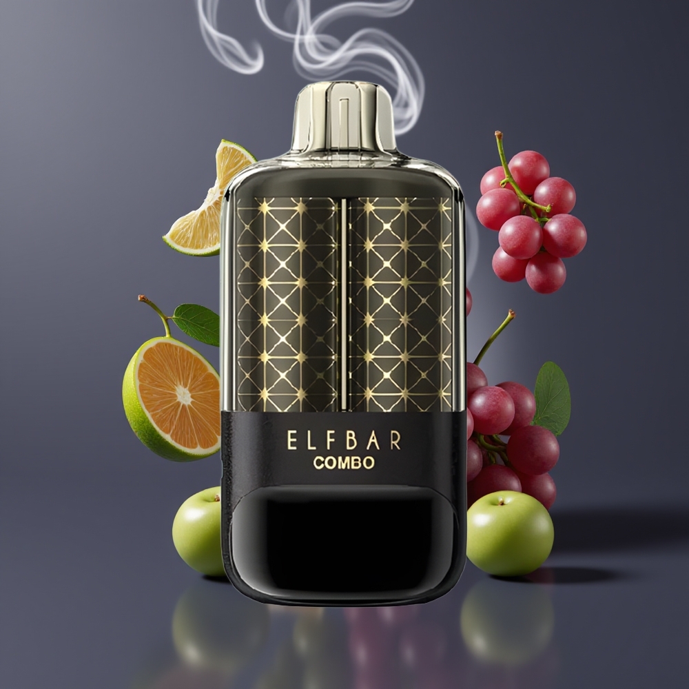ELF BAR COMBO 25000 Puffs Disposable Vape Grøn Drue & Drue Dansk Engros – 700mAh, Type-C, 5% Nikotin