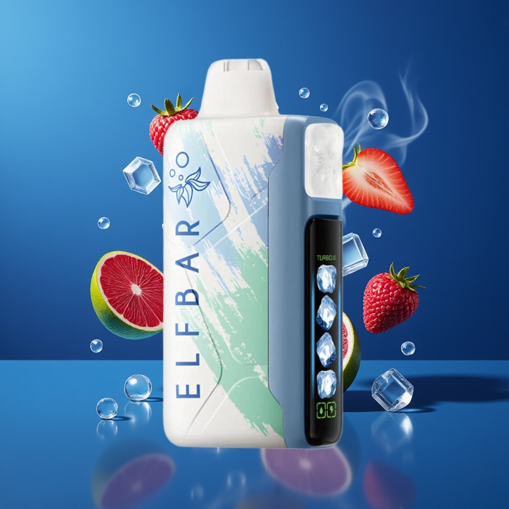 Elf Bar Ice King 40000 Puffs Disposable Vape Blå Hindbær Is Dansk Engros – 20ml, 5% Nikotin, Opladelig 850mAh, Justerbar Køling