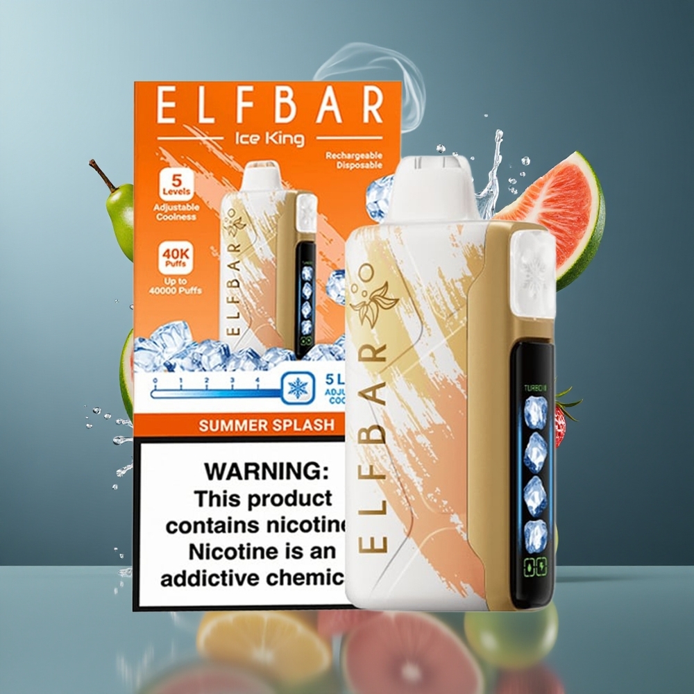 Elf Bar Ice King 40000 Puffs Disposable Vape Dansk Engros med 20ml E-Væske, 5% Nikotin og Justerbar Køling