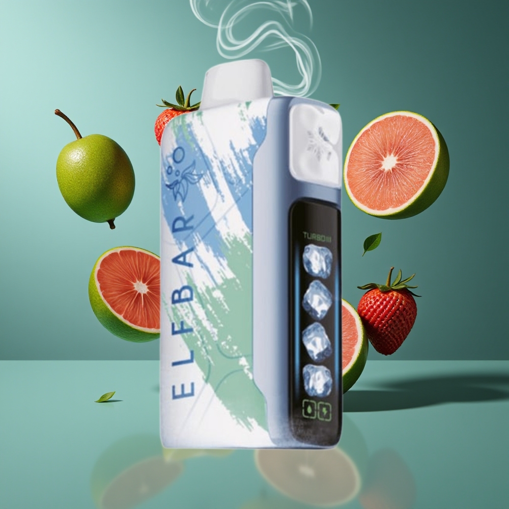 Elf Bar Ice King 40000 Puffs Disposable Vape Dansk Engros med 20ml E-Væske, 5% Nikotin og Justerbar Køling – Miami Mynte