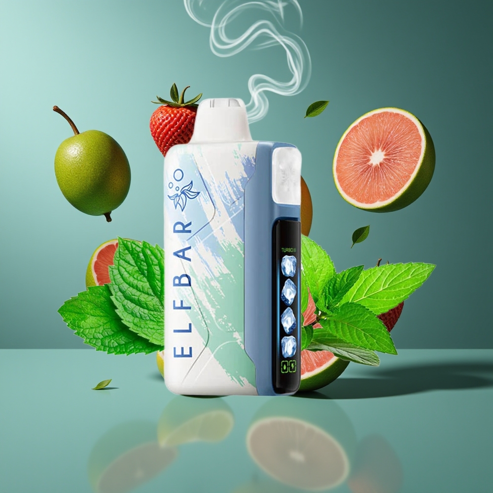 Elf Bar Ice King 40000 Puffs Disposable Vape Dansk Engros med 20ml E-Væske, 5% Nikotin og Justerbar Køling – Miami Mynte