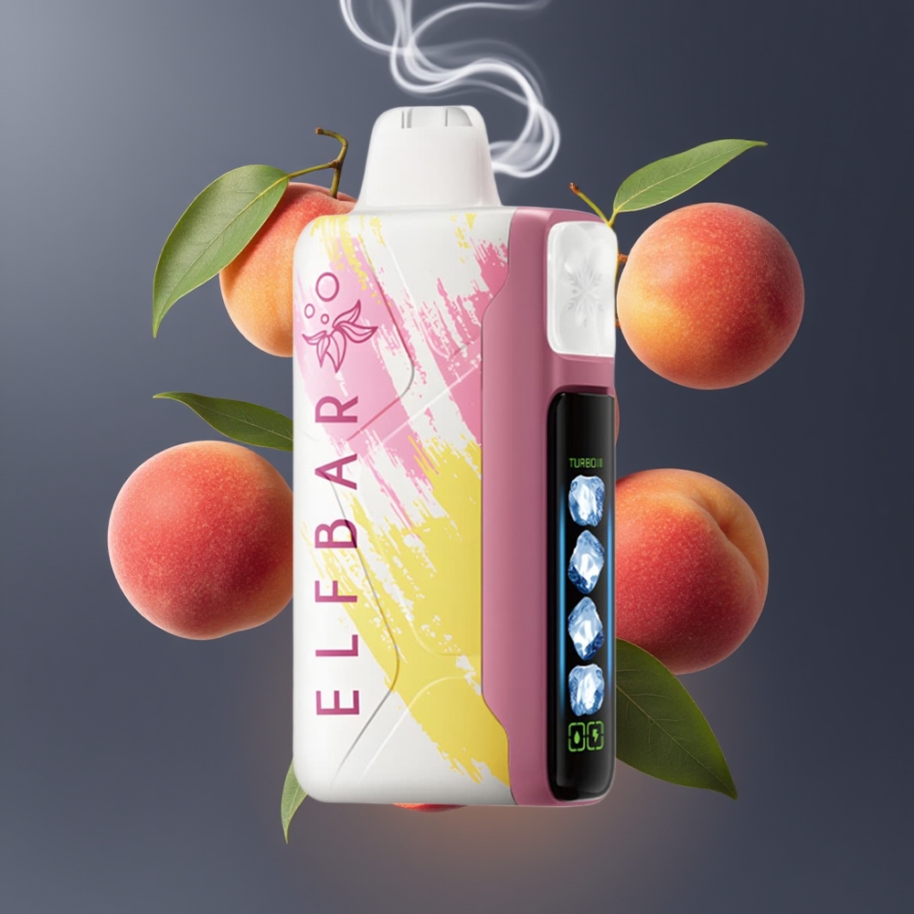 Elf Bar Ice King 40000 Puffs Disposable Vape Fersken+ Dansk Engros – 20ml E-Liquid, 5% Nikotin, Opladelig 850mAh Batteri