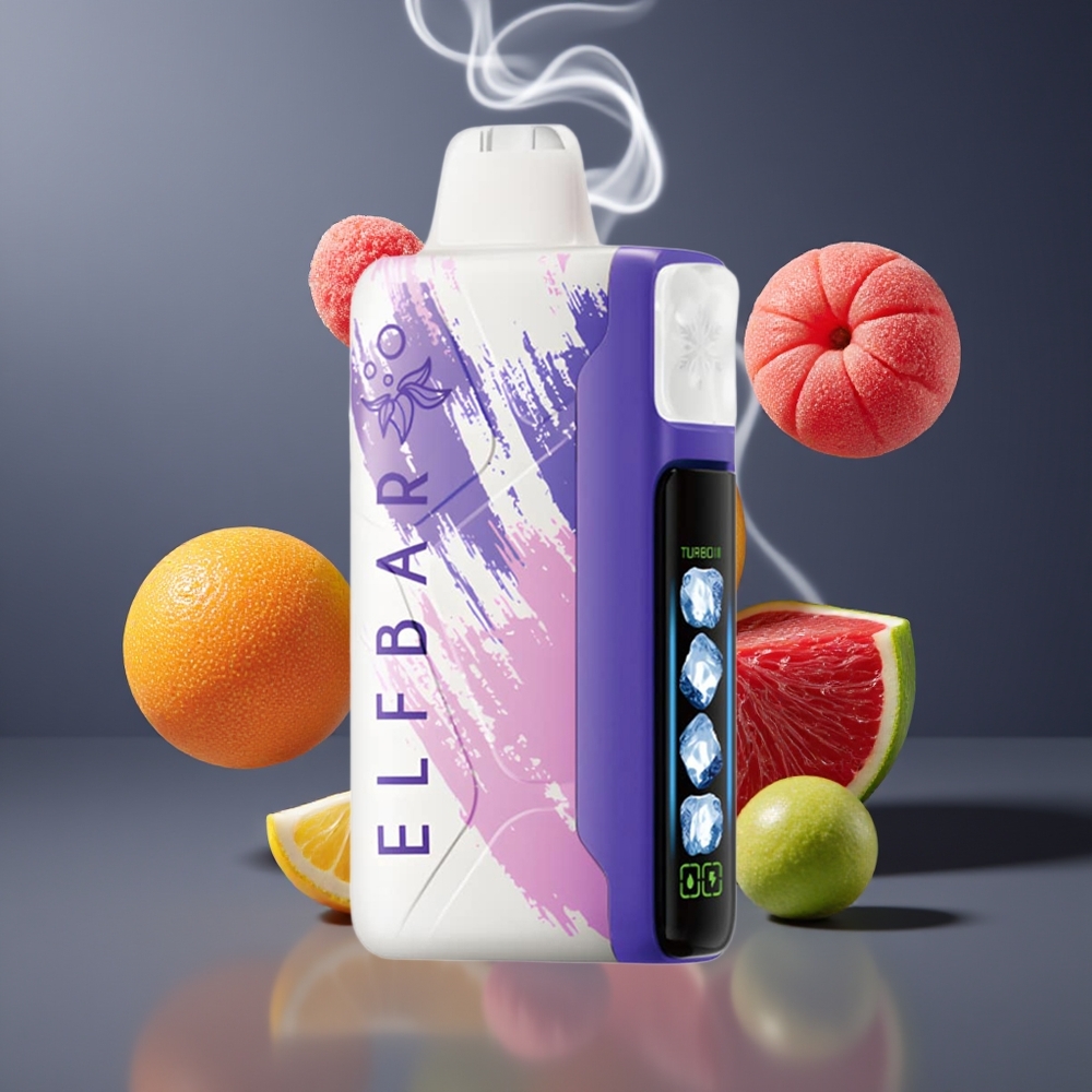 Elf Bar Ice King 40000 Puffs Disposable Vape Sour Lush Gummy Dansk Engros med 20ml E-Væske, 5% Nikotin og Justerbar Køling