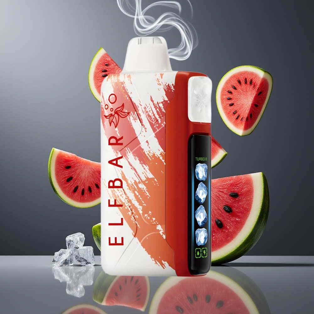Elf Bar Ice King 40000 Puffs Disposable Vape Vandmelon Is Dansk Engros med 20ml E-Væske, 5% Nikotin og Justerbar Køling