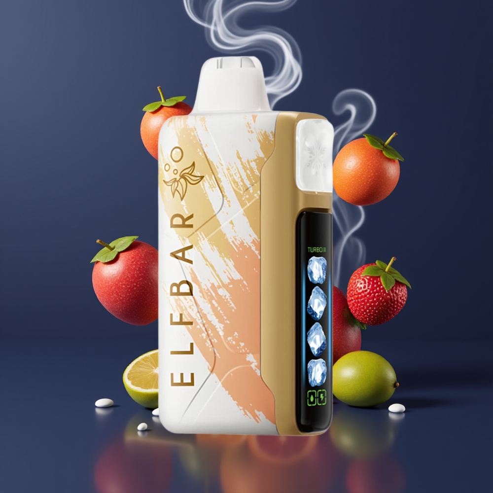 Elf Bar Ice King 40000 Puffs Engangs Vape Dansk Engros med 20ml E-Væske, 5% Nikotin og Justerbar Køling - Mangotrylleri