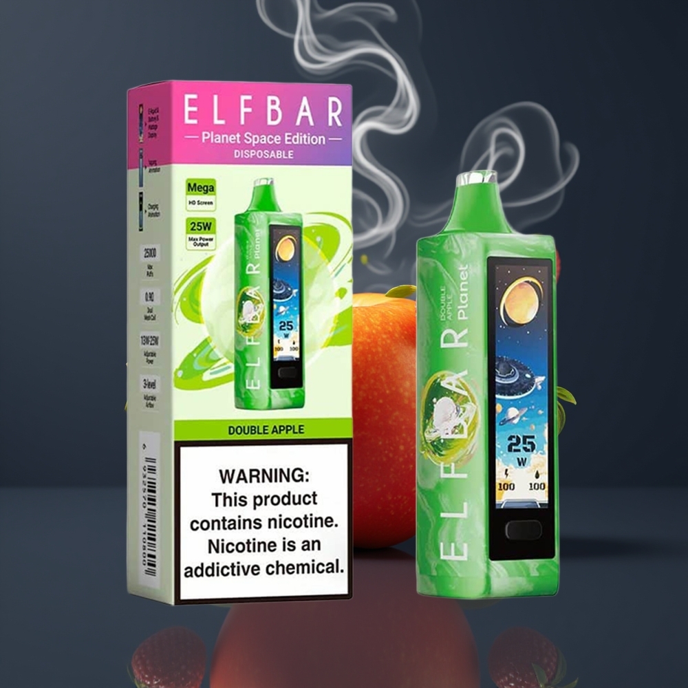 Elf Bar Planet 25000 Puffs Dansk Engros Genopladelig Disposable Vape med Dobbelt Æble Smag og 5% Nikotin