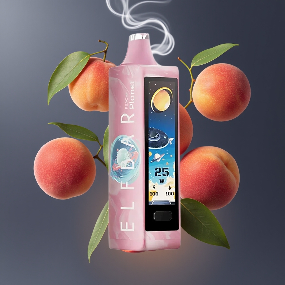 Elf Bar Planet 25000 Puffs Disposable Vape Fersken+ (Peach+) Dansk Engros – 5% Nikotin, 18ml, Opladelig