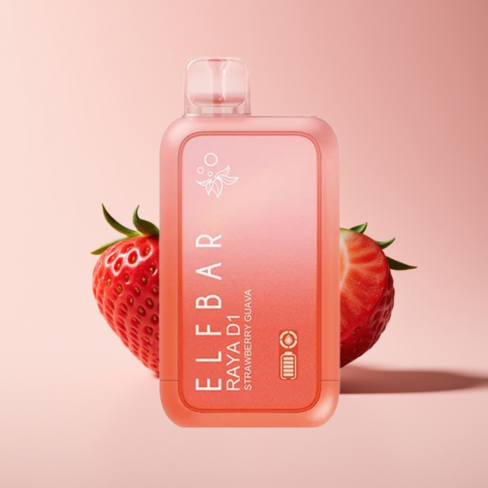 Elf Bar Raya D1 13000 Puffs Dansk Engros Vape til Engangsbrug Jordbær Guava med 18ml Kapacitet og Type-C Opladning