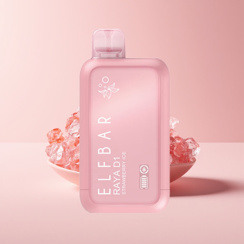 Elf Bar Raya D1 13000 Puffs Engangs E-cigaret Dansk Engros – Jordbær Is