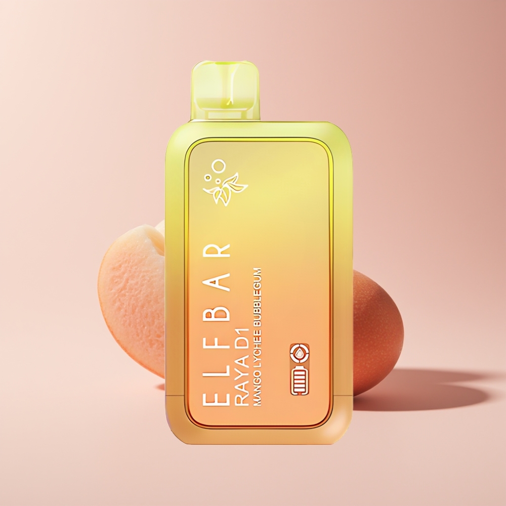 Elf Bar Raya D1 Dansk Engros 13000 Puffs Genanvendelig Vape Mango/Litchi Bubbergummi