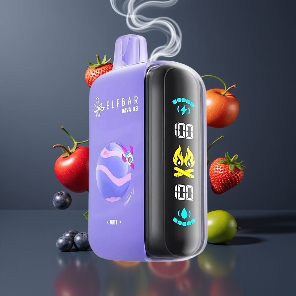 ELF BAR RAYA D3 25000 Puffs Engangs E-cigaret Dansk Engros – 23ml E-væske, 850mAh Genopladbar, Type-C Opladning