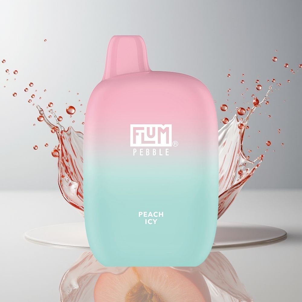 FLUM Pebble 6000 Dansk Engros – 10ml 5% Nikotin – Type-C Opladning – Fersken Is