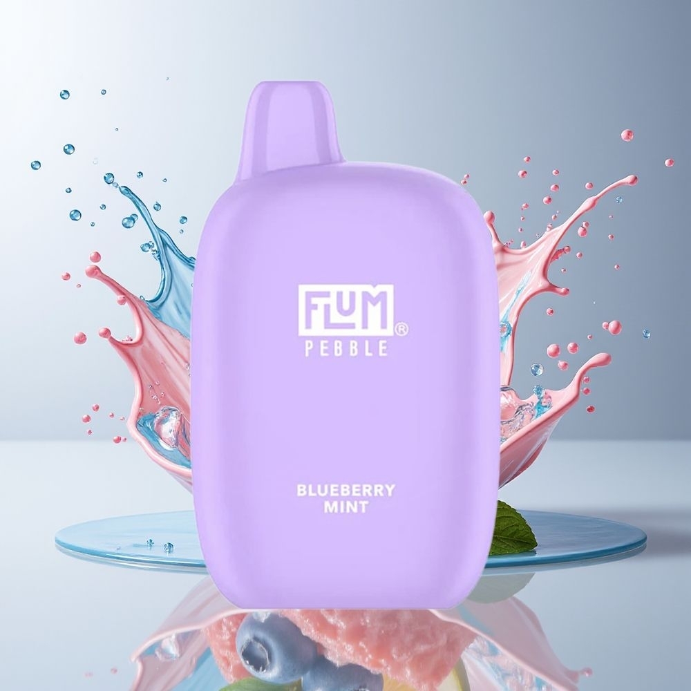 FLUM Pebble 6000 Dansk engros 10ml 5% Blåbær Mynte