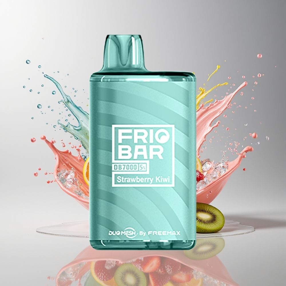 FRIOBAR DB7000 Dansk engros 16mL 7000 puff 50mg Jordbær Kiwi Engangs Vape