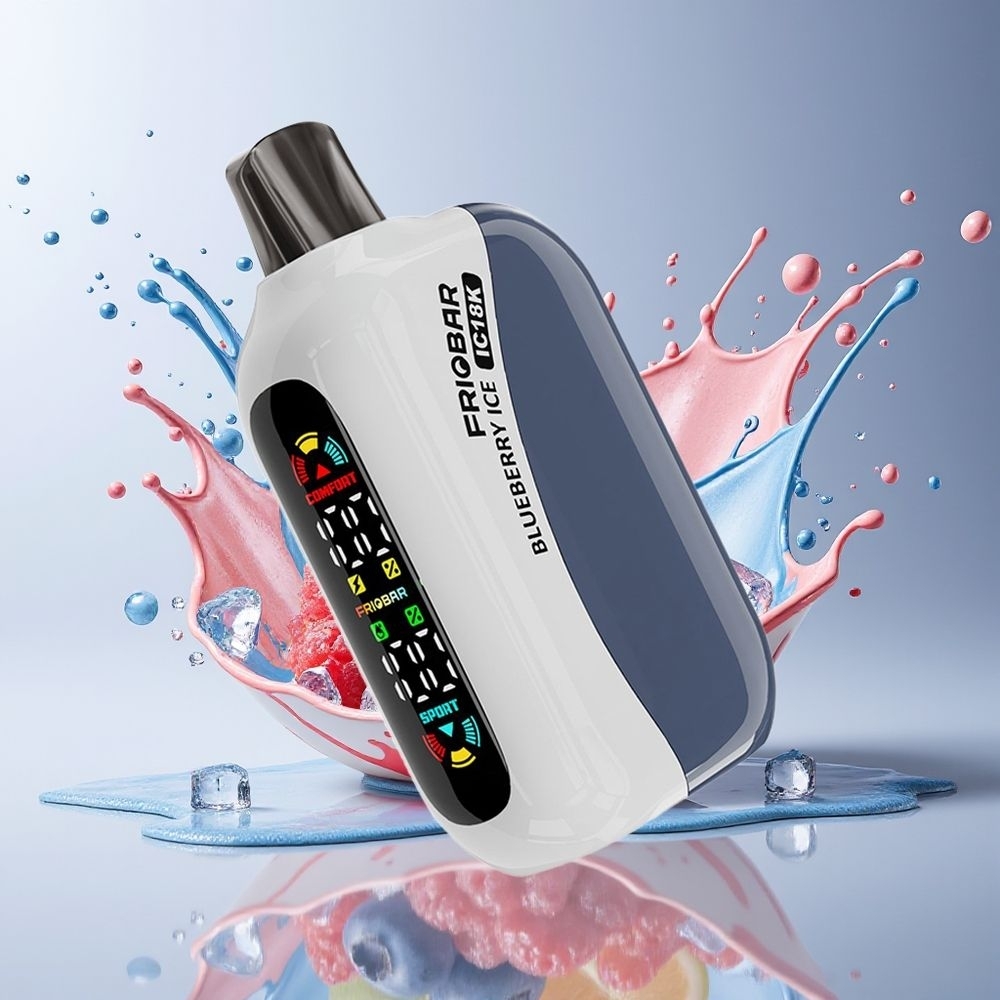 FRIOBAR IC18K 18000 Dansk Engros Disposable Vape Blåbær Is med 18mL Kapacitet og 18000 Pust