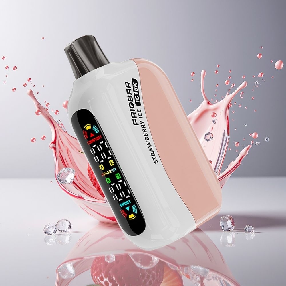 FRIOBAR IC18K 18000 Dansk Engros Disposable Vape Jordbær Is med 18mL Kapacitet og 18000 Puff