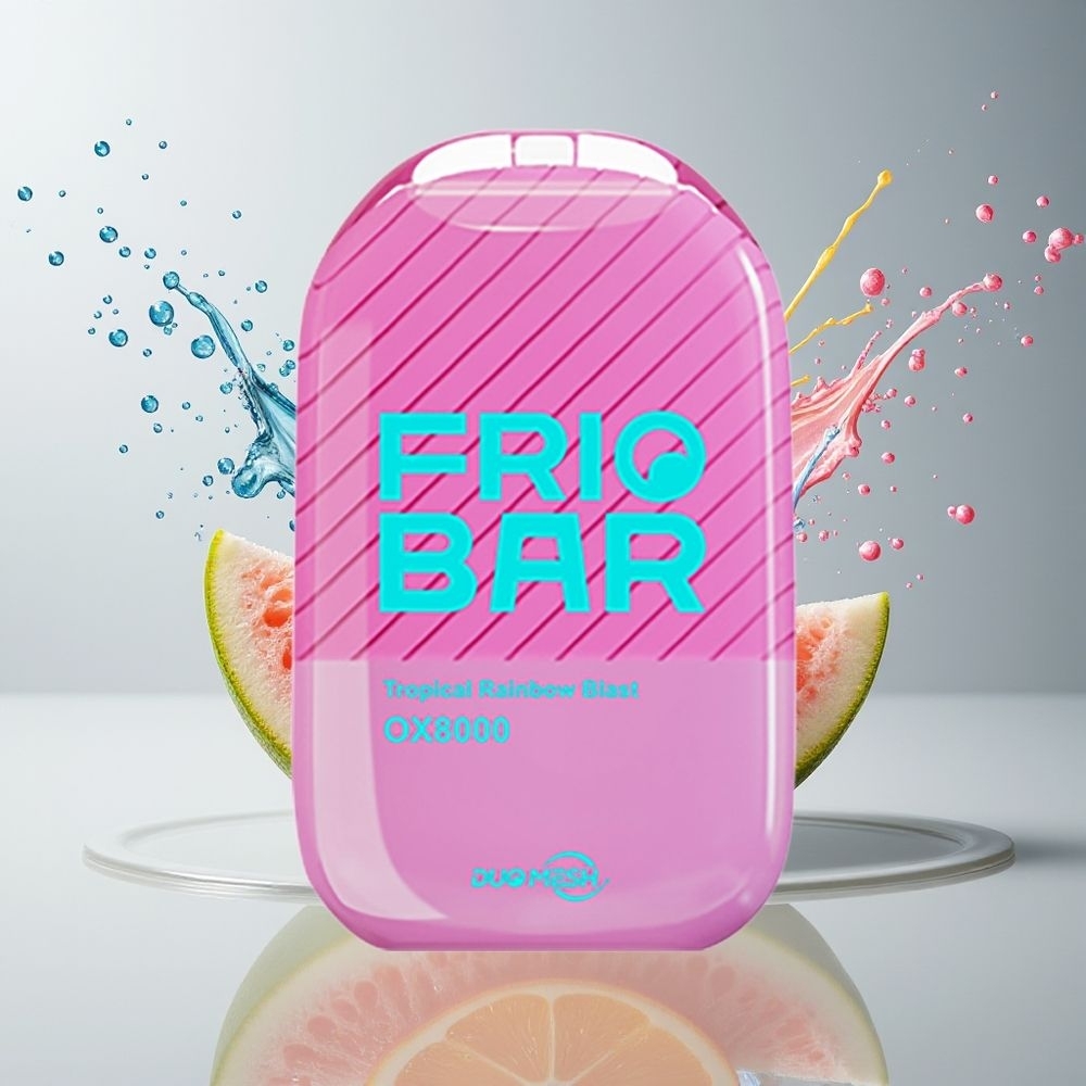FRIOBAR OX8000 Dansk engros 16mL 8000 puff 50mg Tropisk Regnbue Eksplosion