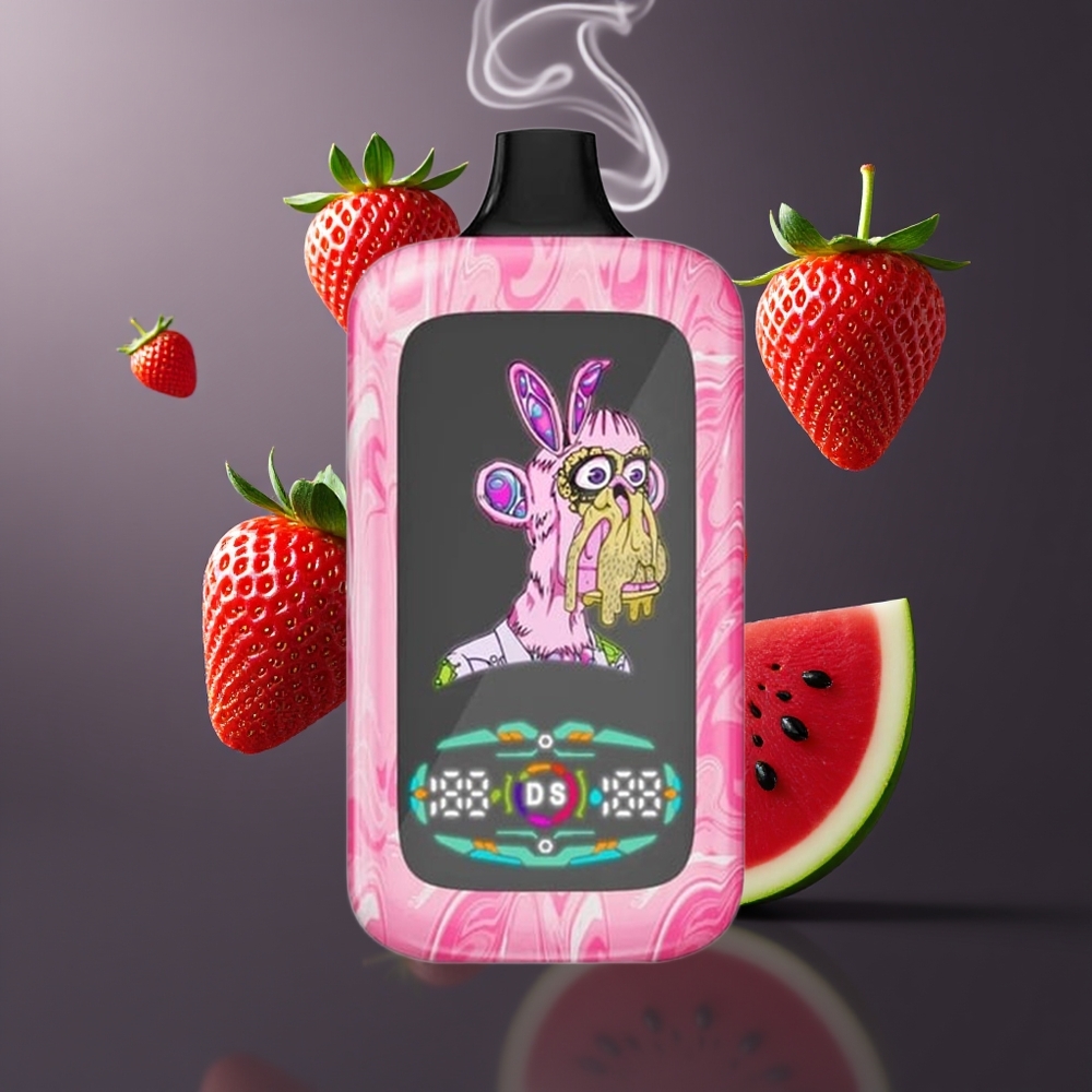 Fumot Digital Monkey Engangs Vape Dansk Engros – 40000 Puffs, Dual Mesh Coil, Jordbær Vandmelon