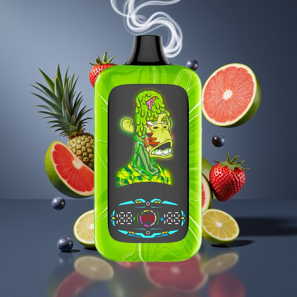 Fumot Digital Monkey Engangs Vape Dansk Engros - 40000 Puffs, Dual Mesh Coil, Tropisk Regnbue Eksplosion