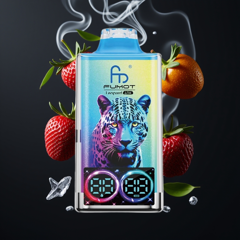 Fumot Leopard 40K Puffs Dansk Engros Disposable Vape Sort Drage Is – Dual Mesh, Type-C Opladning, 700mAh Batteri