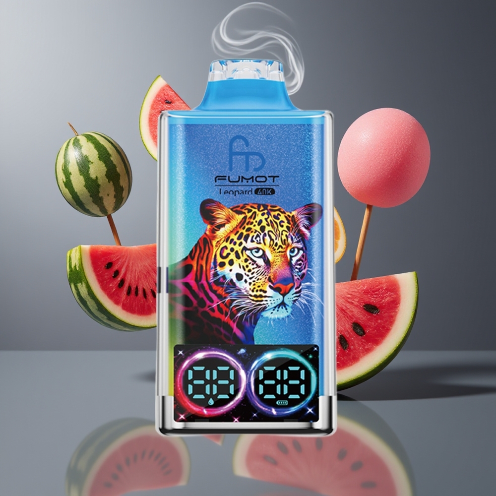 Fumot Leopard 40K Puffs Dansk Engros Disposable Vape Vandmelon Bubblegum med 700mAh Batteri og Type-C Opladning