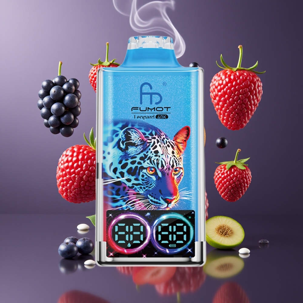 Fumot Leopard 40K Puffs Dansk Engros Til Engros – Blandede Bær – 700mAh – Type-C – Digital Oliekraftdisplay