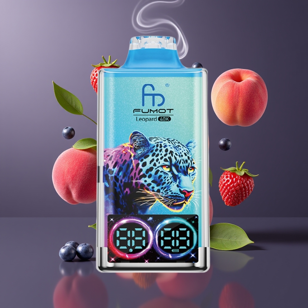 Fumot Leopard 40K Puffs Disposable Vape Fersken Bær Dansk Engros – 700mAh, Dual Mesh, Type-C