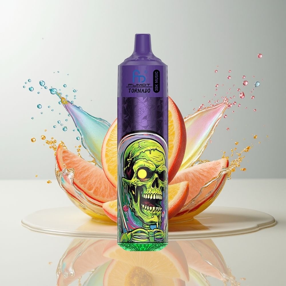 Fumot RandM Tornado 30000 Puffs Dansk Engros – 30mL, 1.0 Ohm Mesh Coil, Fersken Mango Ananas