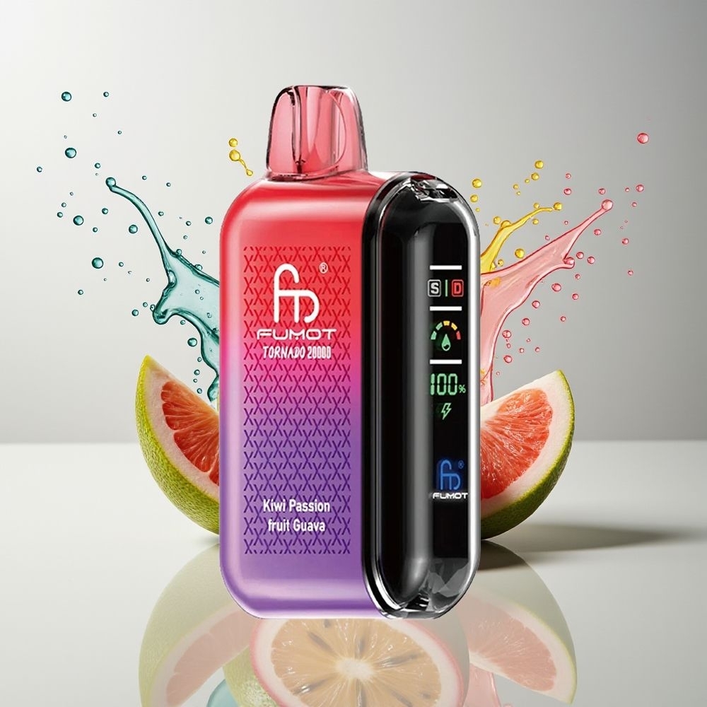 Fumot Tornado 20000 Puffs Dansk Engros – Dual Mesh Coil, 20ml E-liquid, 850mAh, Kiwi Passionfrugt Guava