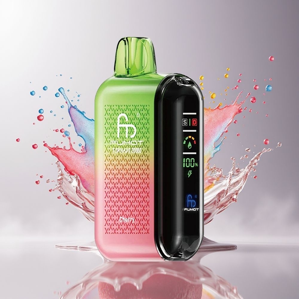 Fumot Tornado 20000 Puffs Dansk Engros med Dual Mesh Coil og Kirsebærsmag