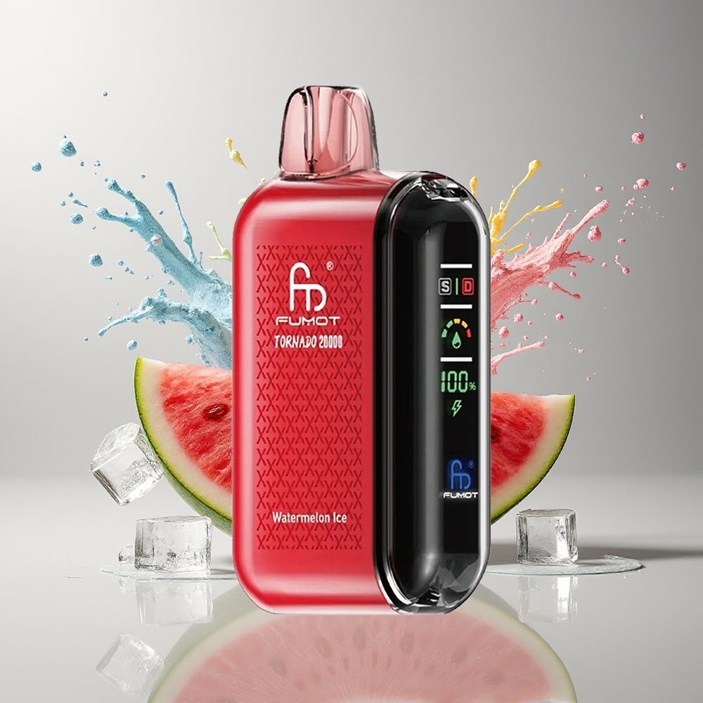 Fumot Tornado 20000 Puffs Dansk Engros med Dual Mesh Coil og Vandmelon Is