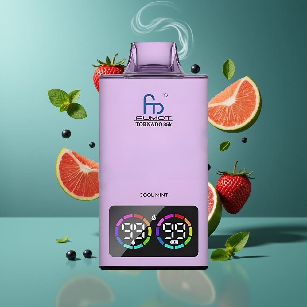 Fumot Tornado 35K Dansk Engros Dual Mesh Coil 15ml E-juice 35000 Puffs Kølig Mynte