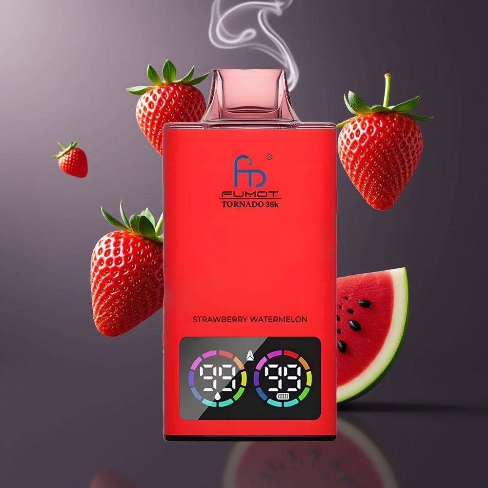 Fumot Tornado 35K Dansk Engros Dual Mesh Coil 15ml USB-C Jordbær Vandmelon