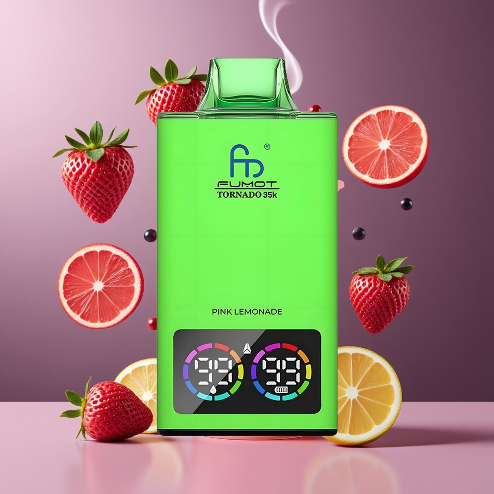 Fumot Tornado 35K Dansk Engros Dual Mesh Coil 35000 Puffs Lyserød Citronade