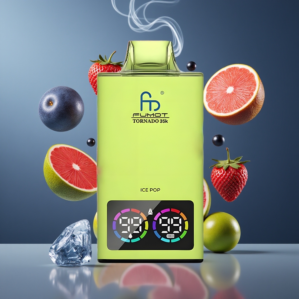 Fumot Tornado 35K Disposable Vape Dansk Engros – Dual Mesh Coil, 35000 Puffs, Is Pop