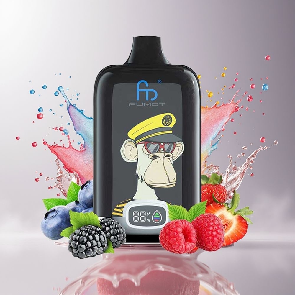 Fumot Tornado Digital Box 12000 Puffs Dansk Engros – 20ml E-Liquid, 550mAh, Type-C, Cherry (Kirsebær)