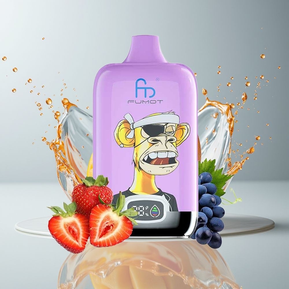 Fumot Tornado Digital Box 12000 Puffs Dansk Engros med Mango Is, 20ml E-Liquid, Type-C Opladning