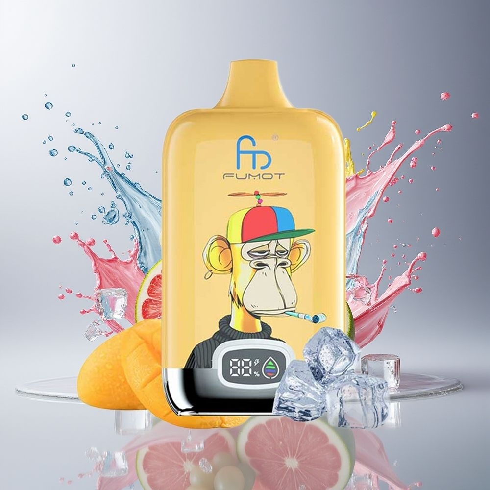 Fumot Tornado Digital Box 12000 Puffs Dansk Engros med Mesh Coil og Type-C Opladning - Drueis (Grape Ice)