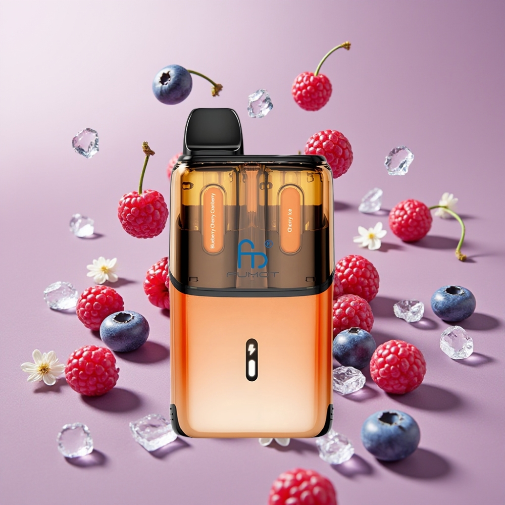 Fumot Ultra T32000 Dansk Engros Vape til Engangsbrug med 24ml E-Væske, 800mAh Batteri & Blåbær Kirsebær Tranebær & Kirsebær Is