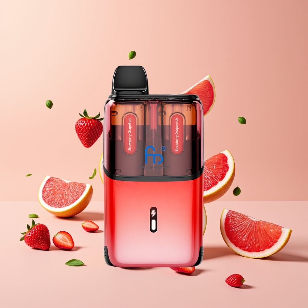 Fumot Ultra T32000 Dansk Engros Vape til Engangsbrug med 32000 Puffs, Type-C Opladning, Jordbær Grapefrugt & Jordbær Dragefrugt