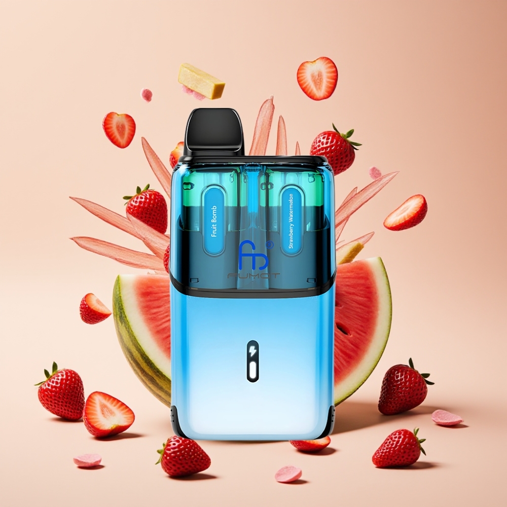Fumot Ultra T32000 Dansk Engros Vape til Engangsbrug med 32000 puff, 800mAh, Type-C opladning og Frugt Bombe & Jordbær Vandmelon smag