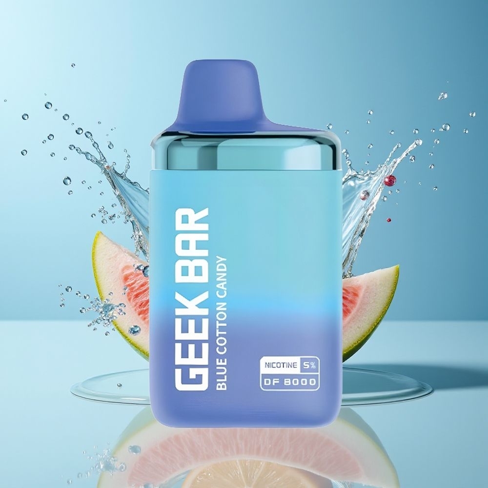GEEK BAR DF8000 Dansk Engros Disposable Vape Blå Bombolini med 8000 puff, 14 mL E-Liquid og Dual Mesh Coil