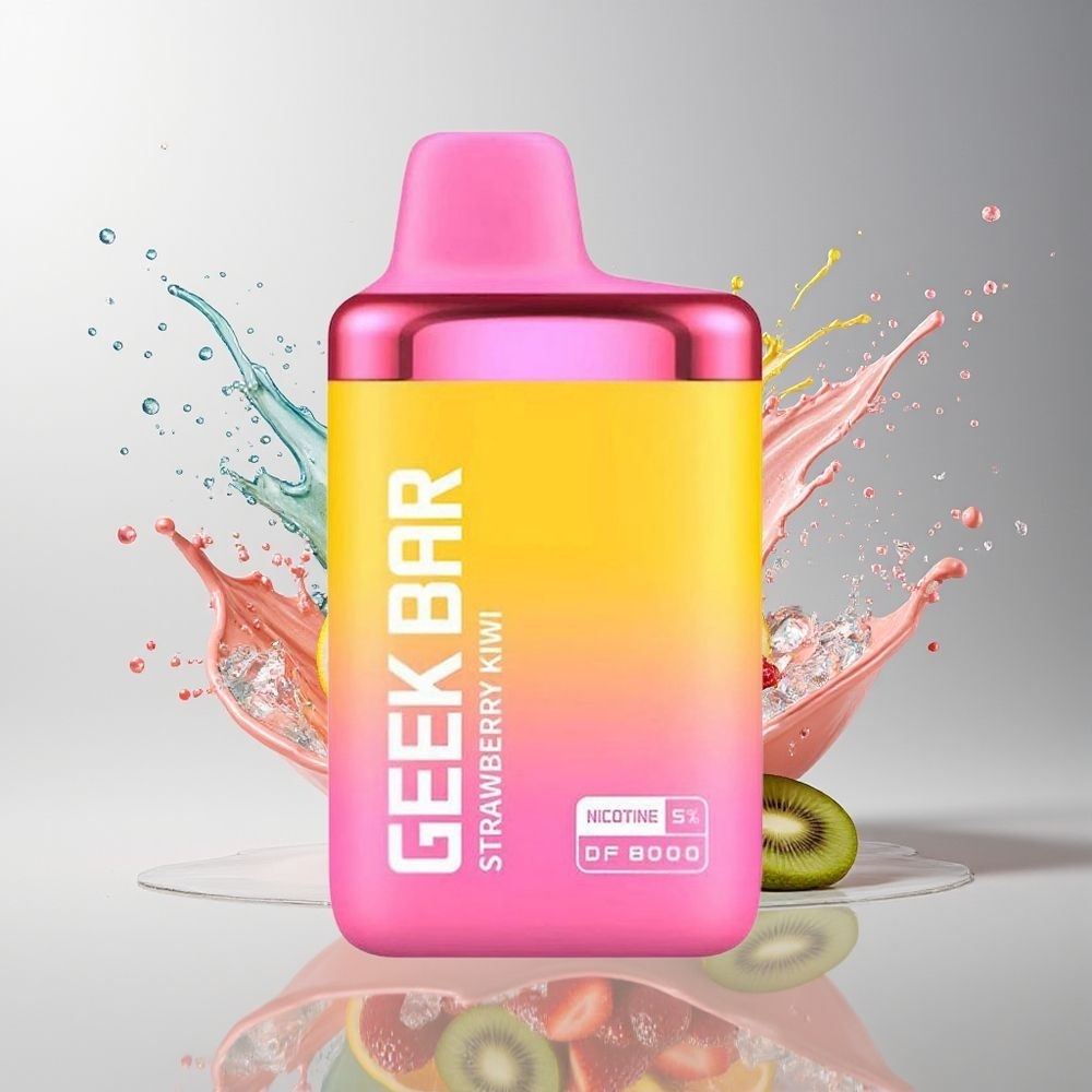 GEEK BAR DF8000 Dansk Engros Engangs Vape med 8000 puff, 14 mL E-væske og Jordbær Kiwi