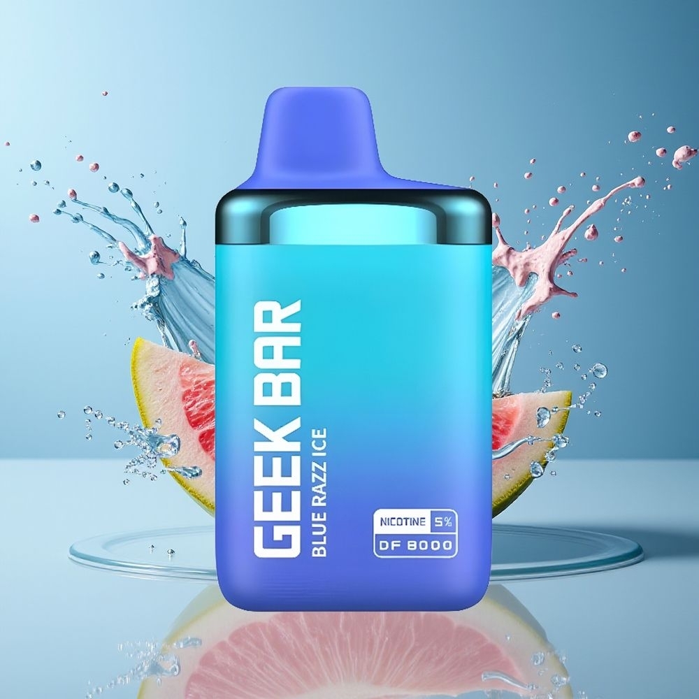 GEEK BAR DF8000 Engangs Vape Dansk Engros – 8000 puff, 14 mL E-Væske, Blå Hindbær Is