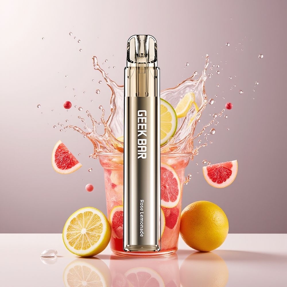 GEEK BAR Elite 1000 Puffs Dansk Engros Bærbar Disposable Vape Rosen Lemonade