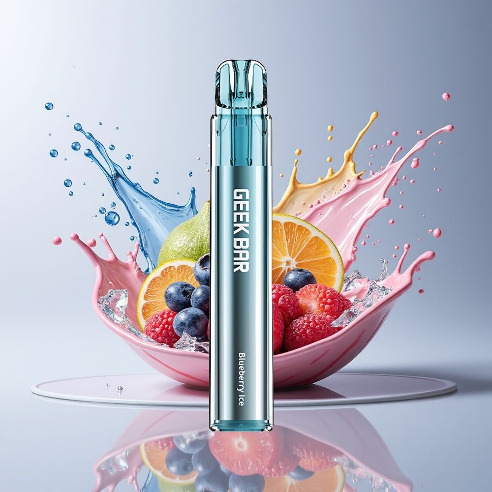 GEEK BAR Elite 1000 Puffs Disposable Vape Blåbær Is Dansk engros – Mesh Coil, 650mAh, Lækagesikker