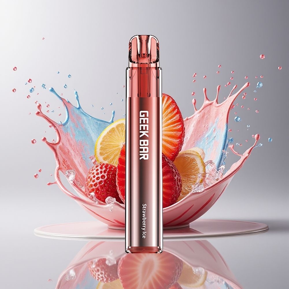 GEEK BAR Elite 1000 Puffs Engangs Vape Dansk Engros med Jordbær Is, Mesh Coil og 650mAh Batteri