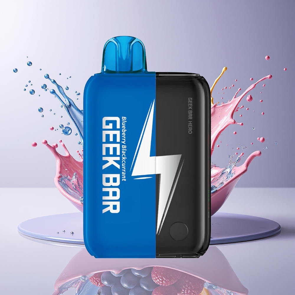 GEEK BAR Hero 20000 Puffs Dansk Engros Disposable Vape med 50 mg Nikotin, USB Type-C, 1200 mAh Batteri, Blåbær Solbær