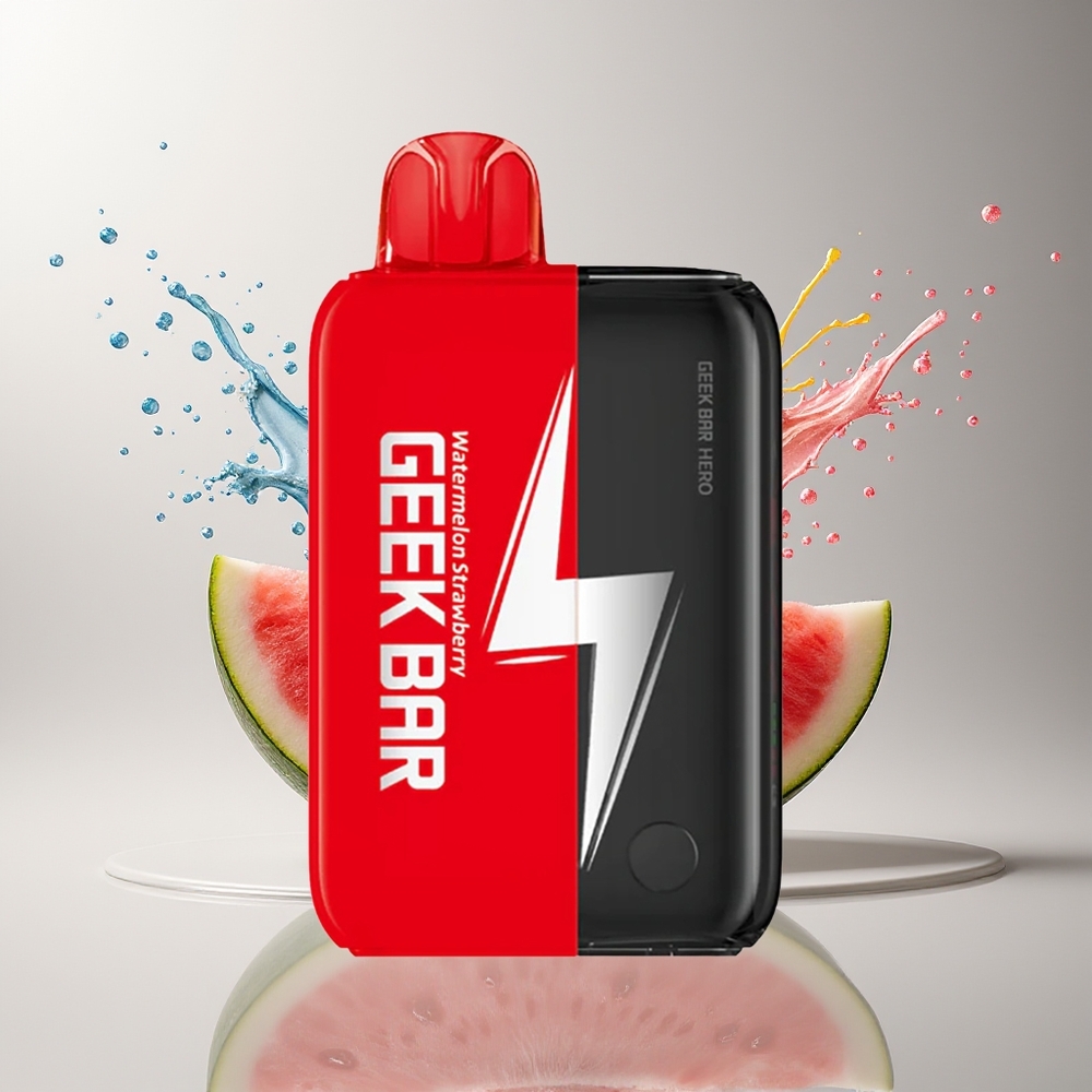 GEEK BAR Hero 20000 Puffs Dansk Engros Vandmelon Jordbær Ombrydelig Pod USB Type-C 50 mg Nikotin