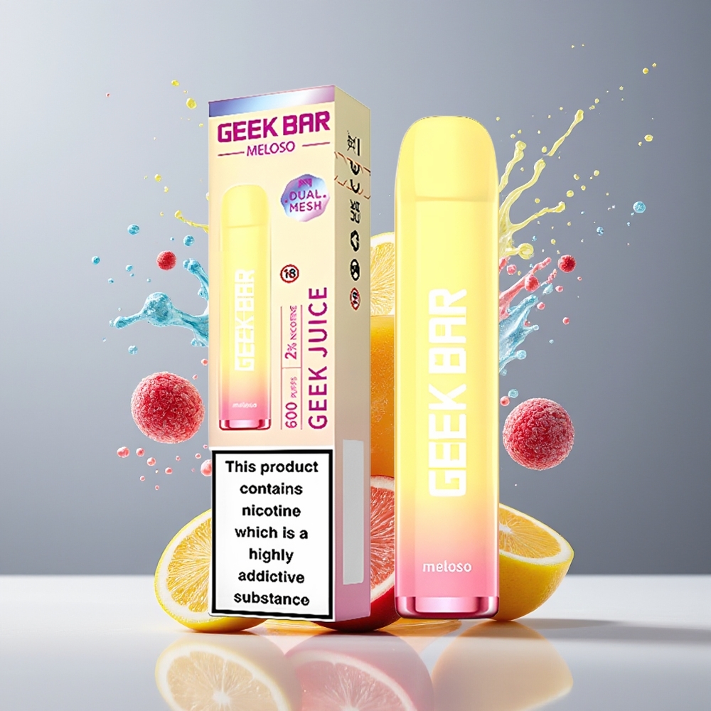 GEEK BAR Meloso 600 Puffs Dansk Engros Disposable Vape med 2ml Kapacitet og 20mg Nikotin